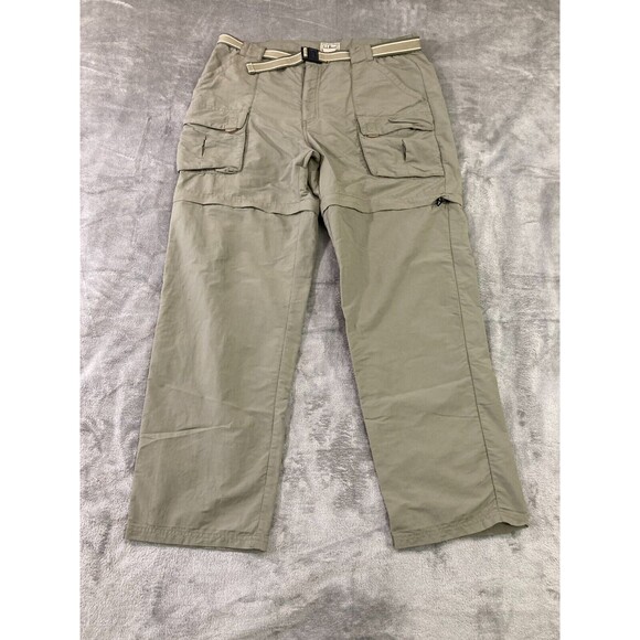 LL Bean Convertible Pants Men’s Large Reg Green Zip-Off Shorts Hiking Outdoors - Picture 2 of 15